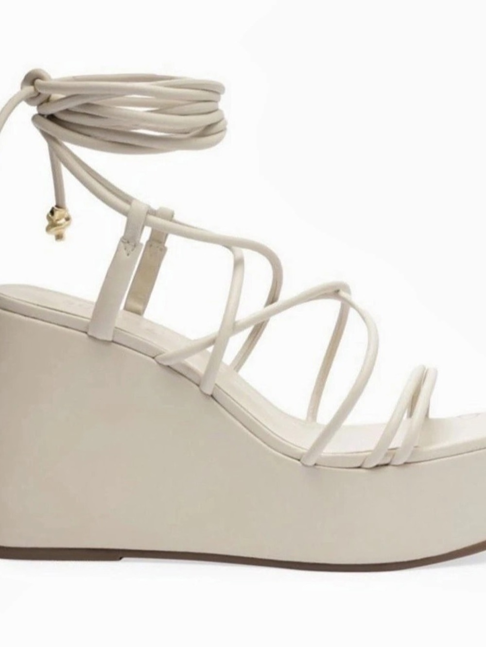 SCHUTZ white lace-up wedges 🤍